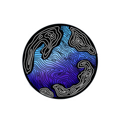 abstract illustration globe with pattern or contour inside