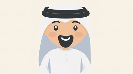 Portrait of a Saudi Arabian Person in Traditional Clothing, Featuring a Distinctive Thobe and Headcovering, Representing Cultural Heritage and Middle Eastern Identity.