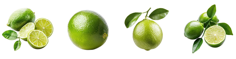 Lime isolated on white background. Mix Collection Png.