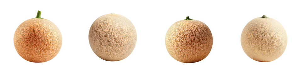 Cantaloupe isolated on white background. Mix Collection Png.