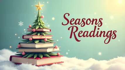 Christmas Tree Made of Books