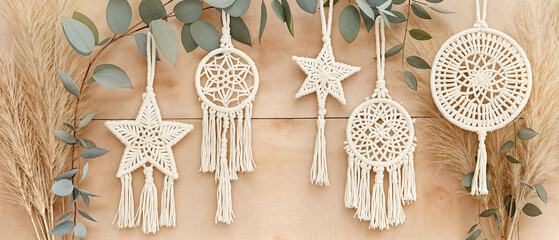Bohemian Macramé Christmas Ornaments