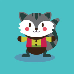 Fototapeta premium Cute Flat design Christmas Animal.