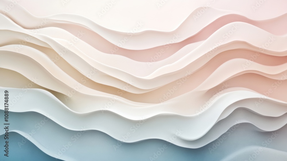 Poster abstract waves of soft tones and textures for modern design and artistic backgrounds – fluid layers 