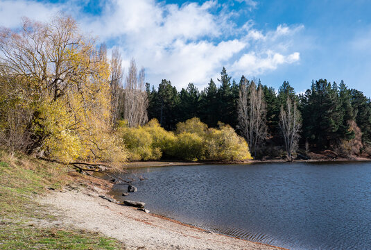 Gorgeous river landscape Roxburgh New Zealand Clutha river blue