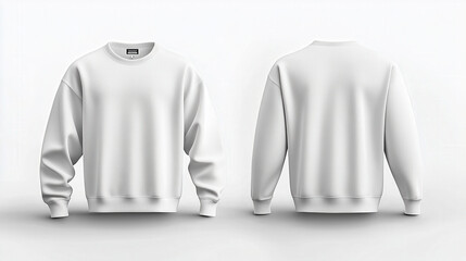 Plain white sweatshirt mockup showing front and back design views