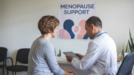 Obraz premium Concept of Menopause Support , Medical Professionals Discussing Menopause Support During Consultation