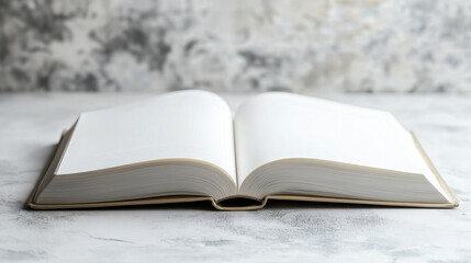 Fototapeta premium Open blank book with textured background, ready for design mockups