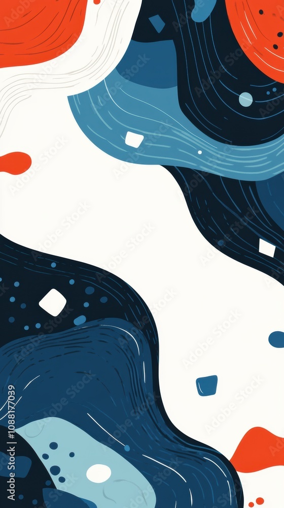 Poster abstract fluid shapes in vibrant colors with smooth curves and dynamic patterns for creative backgro