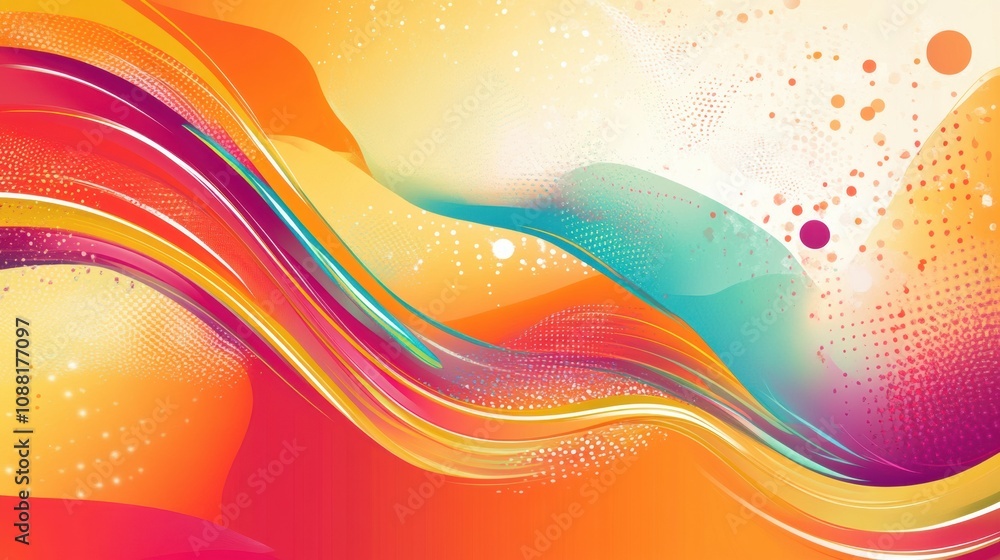 Poster abstract fluid wave background with vibrant colors, gradients, and dynamic patterns for creative and