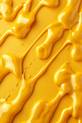 Vibrant Yellow and Orange Melted Cheese Drips, Creating Fluid Repeating Pattern.