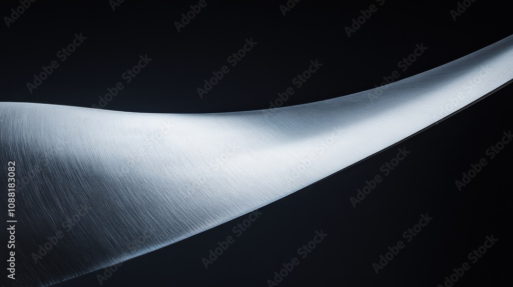 Poster a macro shot of a wind turbine blade's aerodynamic design and composite material structure, renewabl