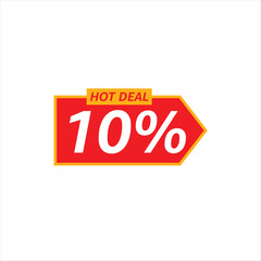 Hot Deal 25 percent Off Red and Yellow Arrow Design Label