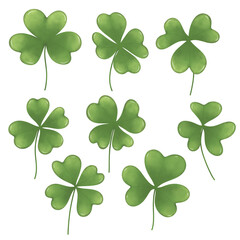 Set of four leaf clover