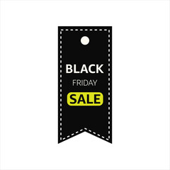Black Friday Sale Black and Yellow Dotted Hanging Tag