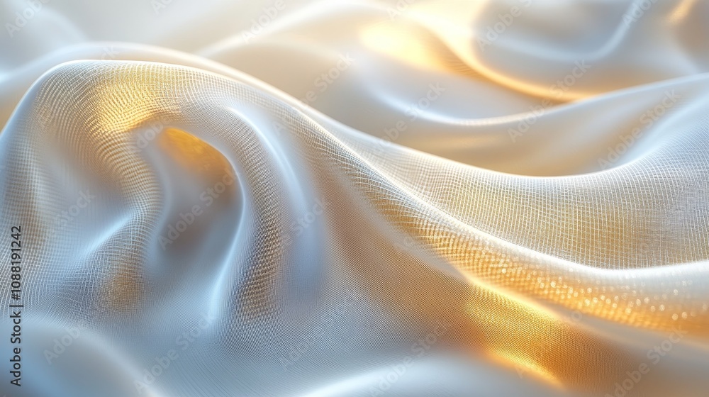 Aufkleber a light golden ribbon with high-quality texture, placed on a gradient gray background, equipped with