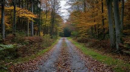 Fototapeta premium Autumn Forest Road