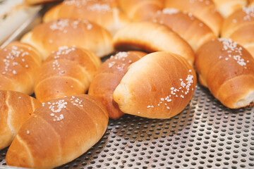 A picture of a bakery with salt bread