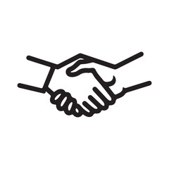 Obraz premium Handshake icon silhouette vector illustration on white background.