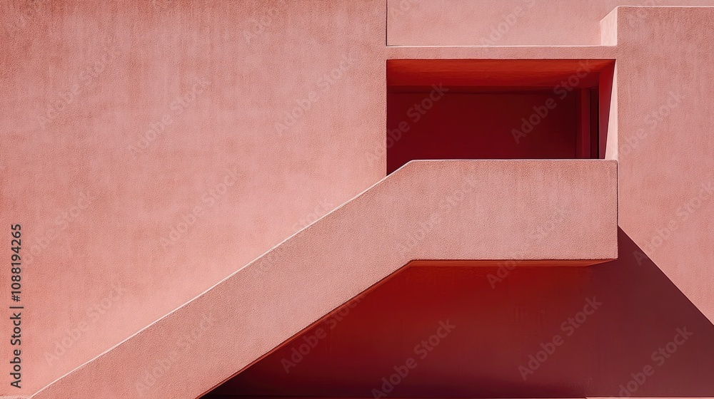Poster minimalist architecture with geometric shapes and soft color tones