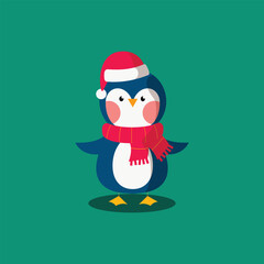 Flat design Christmas character collection.