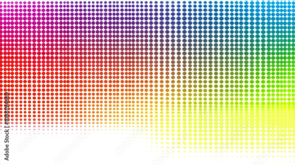 Poster colorful gradient background with halftone dots in various shades