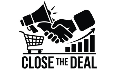 Close the Deal Sale and Agreement Handshake Icon for Business Success