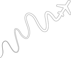 Airplane routes. Travel icon