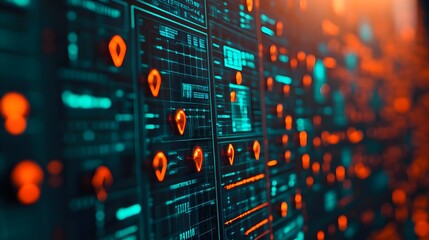 Obraz premium Futuristic Tech Interface Data Screen