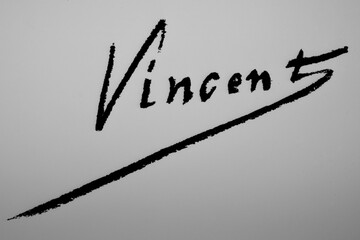 Amsterdam, Netherlands. January 20, 2024. The autograph of Vincent van Gogh 
