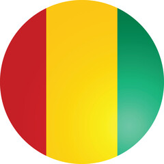 Guinea Round Flag 3D Vector