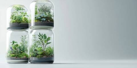 Miniature Botanical Gardens in Glass Jars Eco Friendly Terrariums Indoor Plants