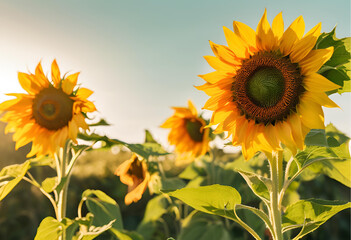 Obraz premium field of sunflowers