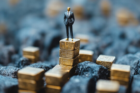 business people standing on the cusp of success
