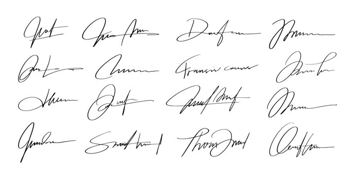 Abstract Signature Line Handwritten for Document and Business 2