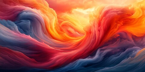 Obraz premium Abstract swirling colors, vibrant hues forming dynamic waves.