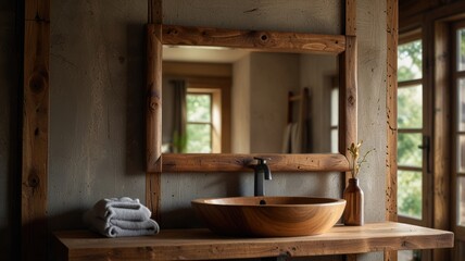 Rustic Wooden Bathroom Vanity