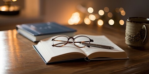 book and glasses