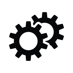 Gear icon logo design template isolated illustration
