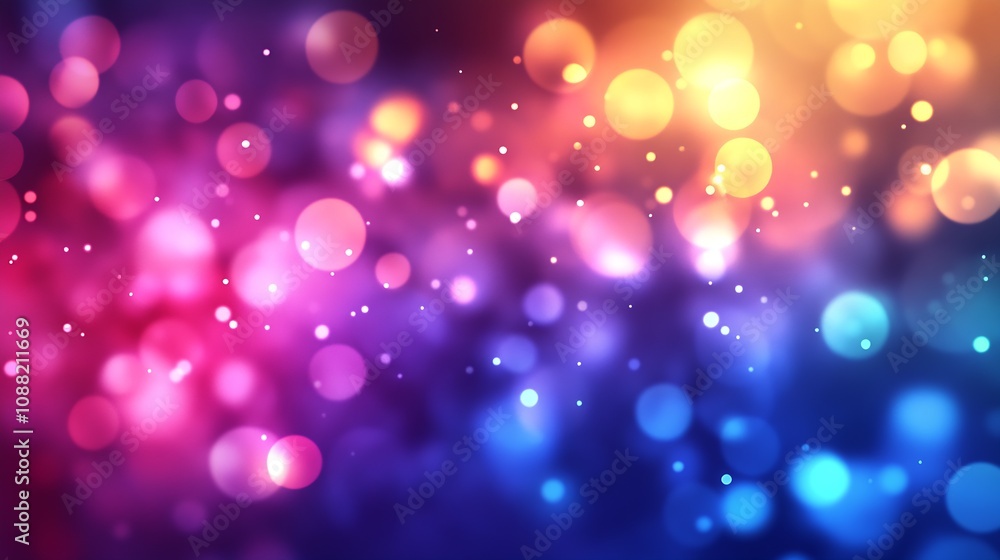 Aufkleber Vibrant Colorful Bokeh Background with Warm and Cool Tones Abstract Design : Generative AI