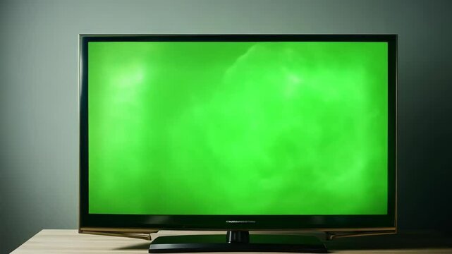 Minimalist TV Setup with Green Screen