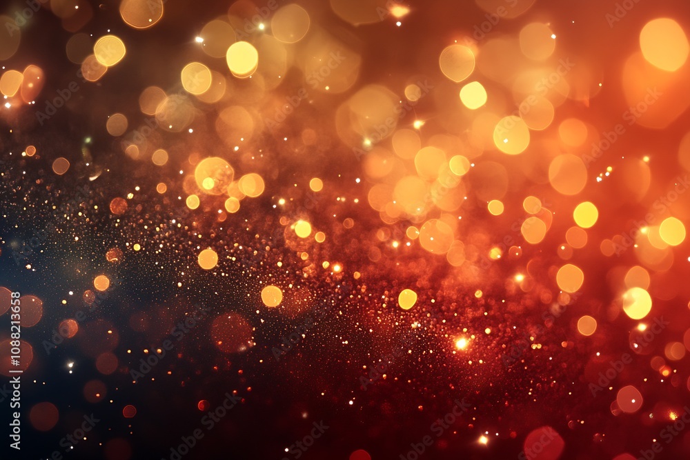 Poster vibrant golden bokeh background with sparkling lights for festive celebrations and luxurious designs