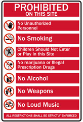 Job safety signs prohibited on this site