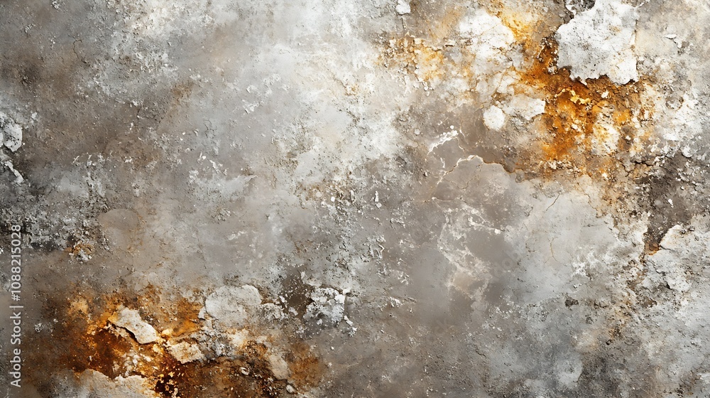 Poster Weathered Rust and Concrete Wall with Texture and Natural Decay Patterns : Generative AI