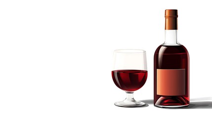 Whiskey Bottle and Glass