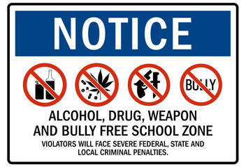 No weapon and drug in school