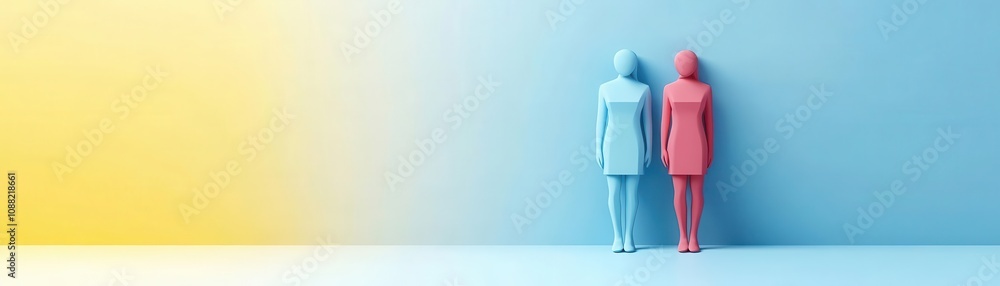 Poster relationship engagement flat design top view client solutions theme 3d render triadic color scheme