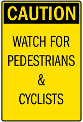 Pedestrian walkway sign