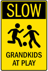 Slow, kids at play signs