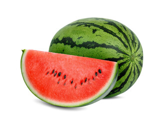 watermelon with slice isolated, png